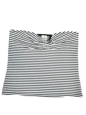 NWT Maeve by Anthropologie Black and White Striped Twist-Neck Top Size XL